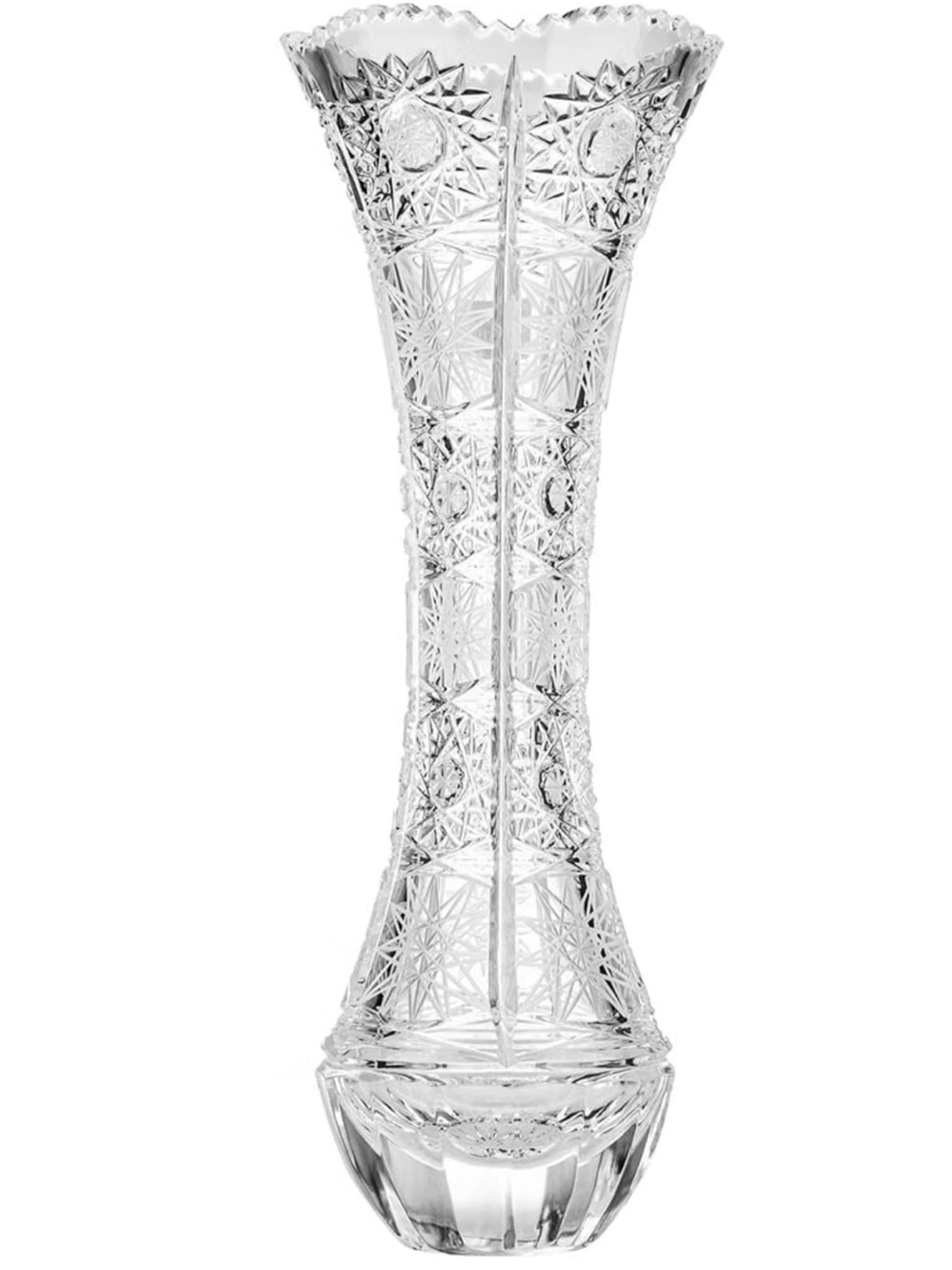 Clear Bohemian Crystal Cut Bud Vase - Elegant Clear Home Accent